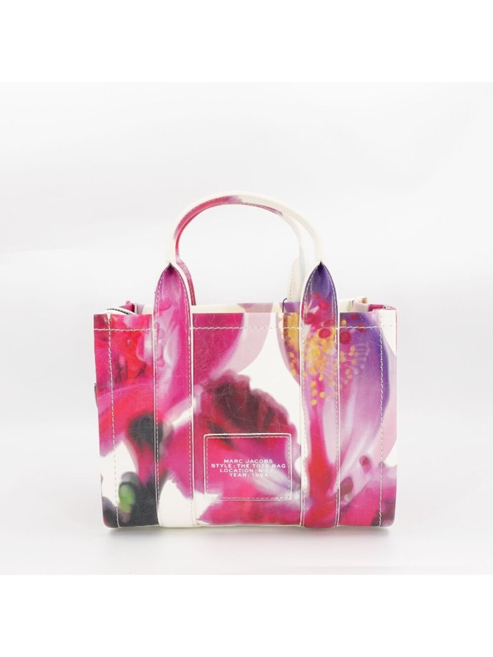 Marc Jacobs Future Floral Small Leather Tote Bag White Multi - Picture 5 of 16